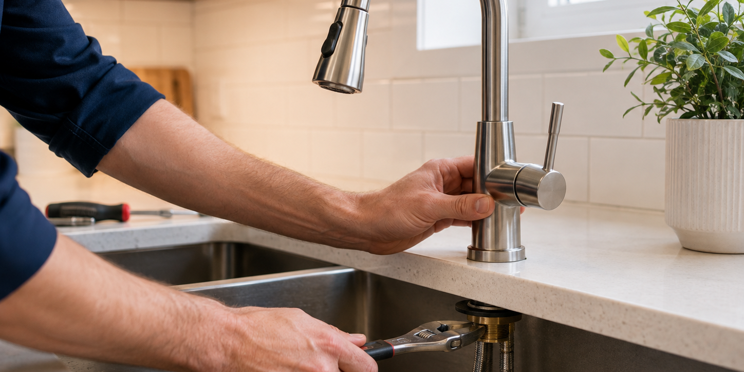 Kitchen Faucet Installation in Action