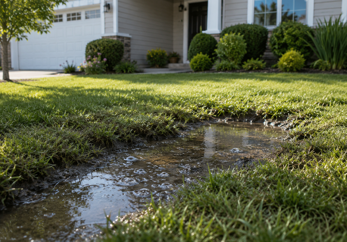 Muddy Puddle in a Suburban Front